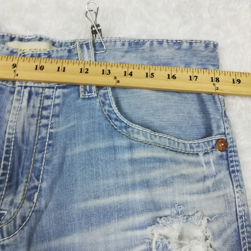 Big Star Mens Jeans Union Regular Straight Leg Blue Denim Light Wash Short 36S